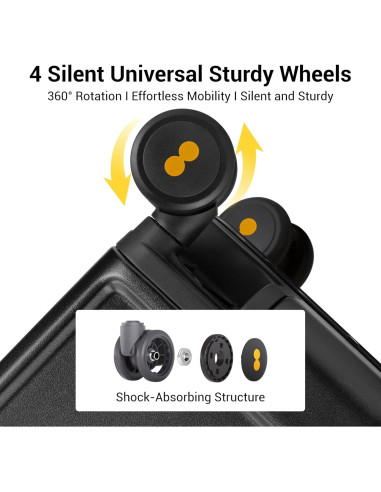 Maleta de Mano LEVEL8 20 Pulgadas Sin Cremallera Negra