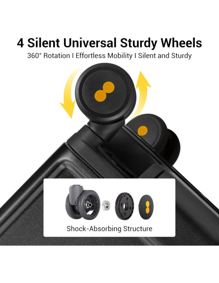 Maleta de Mano LEVEL8 20 Pulgadas Sin Cremallera Negra