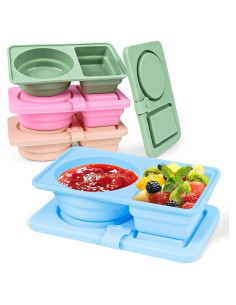 Paquete de 4 Contenedores de Snack de Silicona Reutilizables