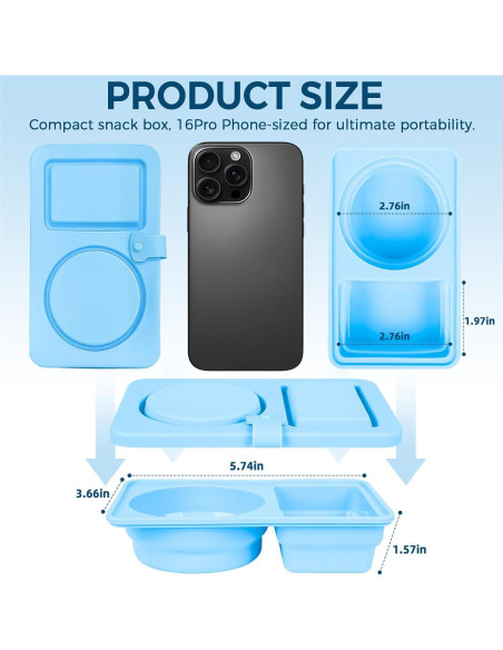 Paquete de 4 Contenedores de Snack de Silicona Reutilizables