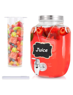 Dispensador de Bebidas de Vidrio MR.KIANGCI 3.785L con Infusor