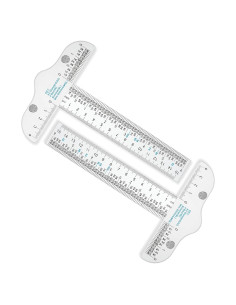 Regla T Acrílica Transparente 15cm Psyqtsuary - 2 Pcs