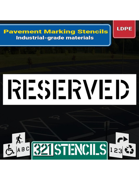 Plantilla de Estacionamiento Reservado 121.92x30.48cm Marketing Holders Plantilla de Estacionamiento Reservado 121.92x30.48cm Marketing Holders