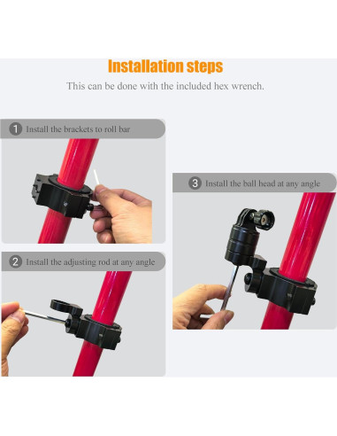 Soporte de cámara ajustable Teurroie para UTV ATV GoPro