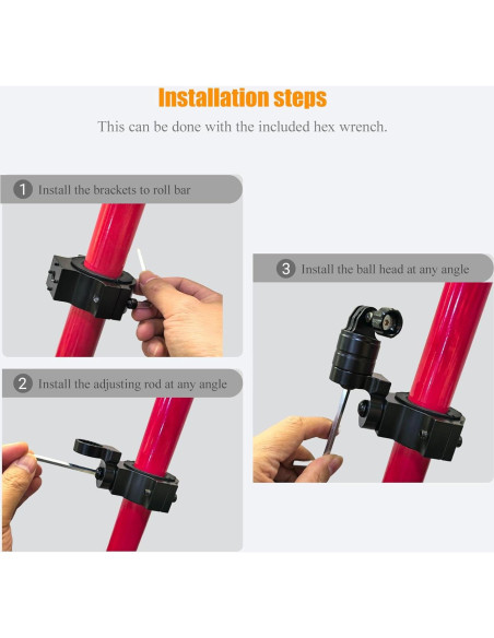 Soporte de cámara ajustable Teurroie para UTV ATV GoPro