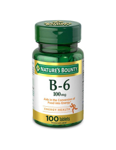 Tabletas de Vitamina B6 Nature's Bounty 100mg 100 Ct - Energía y Salud