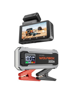 WOLFBOX Arrancador de Batería 3000A y Cámara Salpicadero X3 2.5K