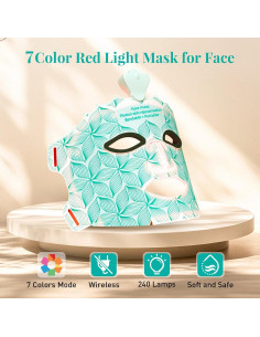 Máscara de Terapia de Luz Roja OMBROA con 7 Colores LED 2
