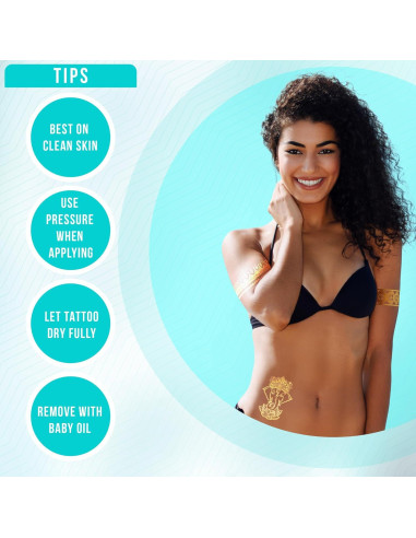 Tatuajes Temporales Metálicos Terra - 75+ Diseños Impermeables