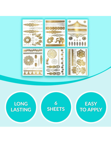 Tatuajes Temporales Metálicos Terra - 75+ Diseños Impermeables