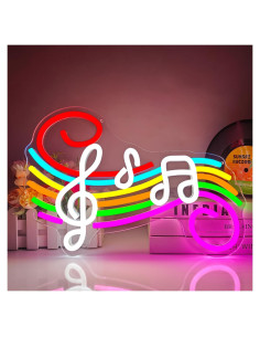 Cartel de Neón Ajoyferris Nota Musical LED Regulable 0.5kg