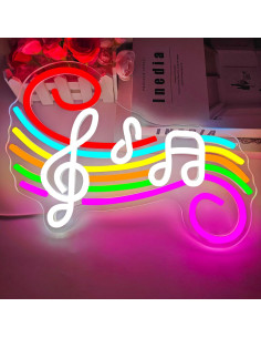 Cartel de Neón Ajoyferris Nota Musical LED Regulable 0.5kg 2