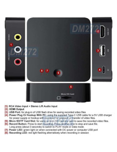 Grabador de Video Digital MP4 AllAboutAdapters DM272 HD RCA 2