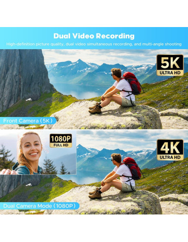 Cámara de Video FIREFOTO 5K 56MP Doble Lente con WiFi