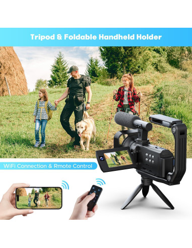 Cámara de Video FIREFOTO 5K 56MP Doble Lente con WiFi