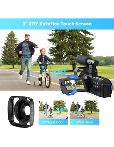 Cámara de Video FIREFOTO 5K 56MP Doble Lente con WiFi