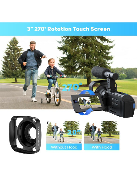 Cámara de Video FIREFOTO 5K 56MP Doble Lente con WiFi