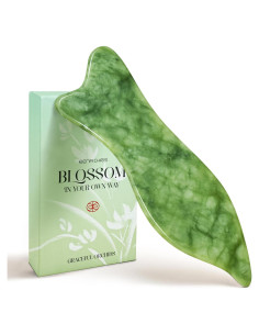 Herramienta Facial Gua Sha Rena Chris Jade Natural 17.8cm
