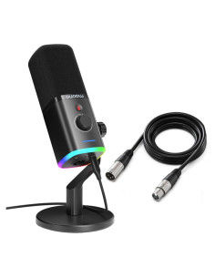 Micrófono Gaming MAONO PD100X USB/XLR con Luz RGB y Control