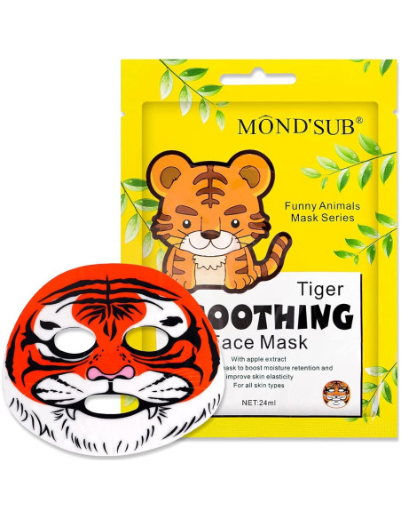 Máscara Facial Hidratante MOND'SUB 4pack - Animales Divertidos Máscara Facial Hidratante MOND'SUB 4pack - Animales Divertidos