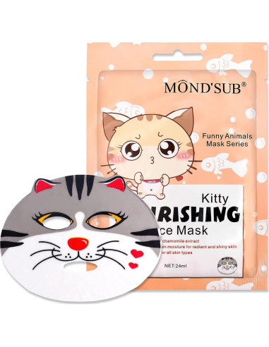 Máscara Facial Hidratante MOND'SUB 4pack - Animales Divertidos