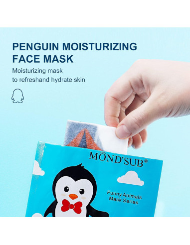Máscara Facial Hidratante MOND'SUB 4pack - Animales Divertidos