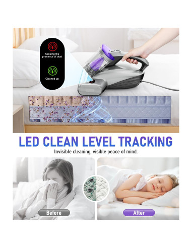 Aspiradora de Colchones PEXCHO PM600 500W con Luz UV-C