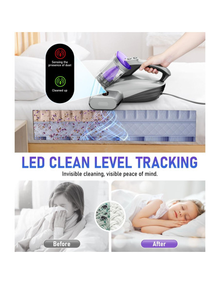 Aspiradora de Colchones PEXCHO PM600 500W con Luz UV-C