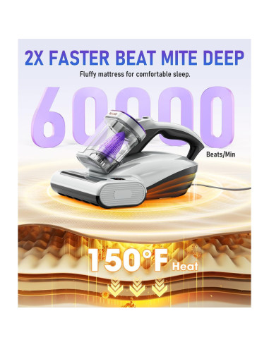 Aspiradora de Colchones PEXCHO PM600 500W con Luz UV-C