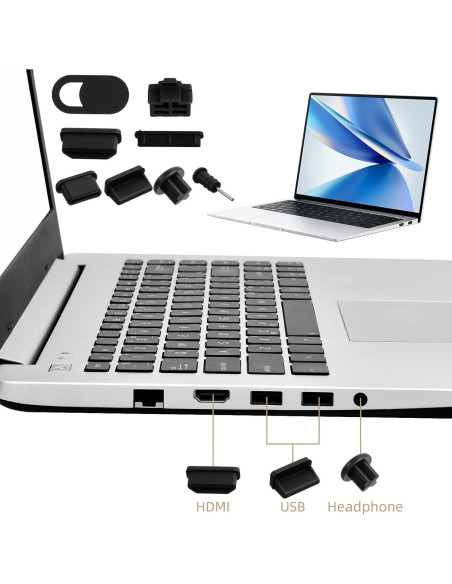 40 Tapas de Puerto USB Silicona Antipolvo TIESOME 8 Tipos