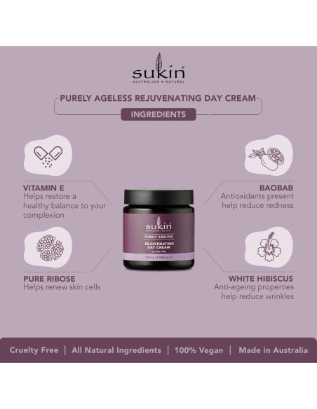Crema Rejuvenecedora de Día Sukin Purely Ageless 120 ml Crema Rejuvenecedora de Día Sukin Purely Ageless 120 ml