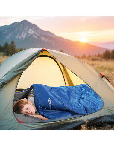 Saco de Dormir REDCAMP para Niños 3 Temporadas Azul 169 cm