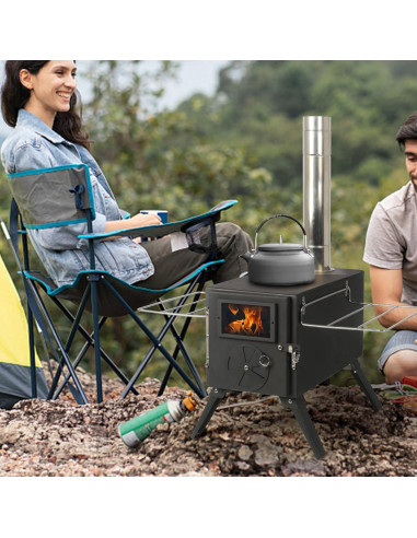 Estufa de leña portátil UNDUSLUY para camping 6.7 kg