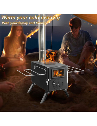Estufa de leña portátil UNDUSLUY para camping 6.7 kg