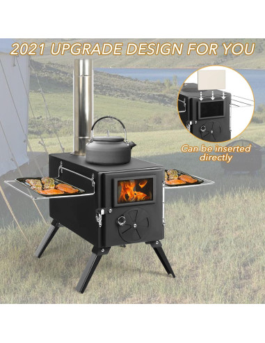 Estufa de leña portátil UNDUSLUY para camping 6.7 kg
