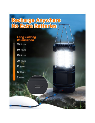 Linterna Solar LED Recargable Mesqool 4 Piezas 1600mAh