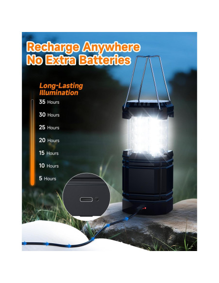 Linterna Solar LED Recargable Mesqool 4 Piezas 1600mAh