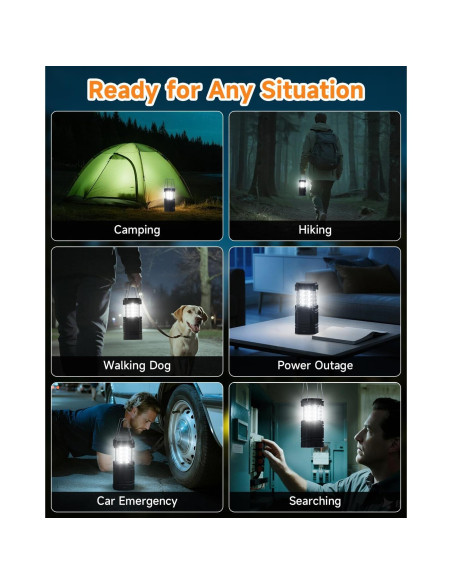 Linterna Solar LED Recargable Mesqool 4 Piezas 1600mAh