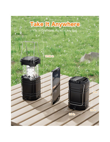 Linterna Solar LED Recargable Mesqool 4 Piezas 1600mAh