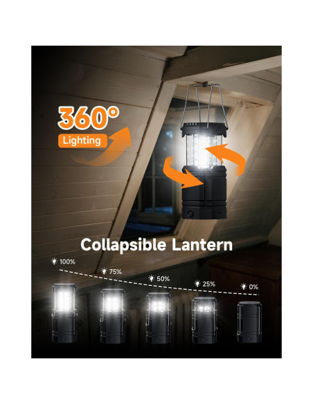 Linterna Solar LED Recargable Mesqool 4 Piezas 1600mAh