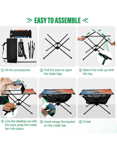 Mesa de Camping Plegable GOODOLD 60x40cm Ligera y Portátil