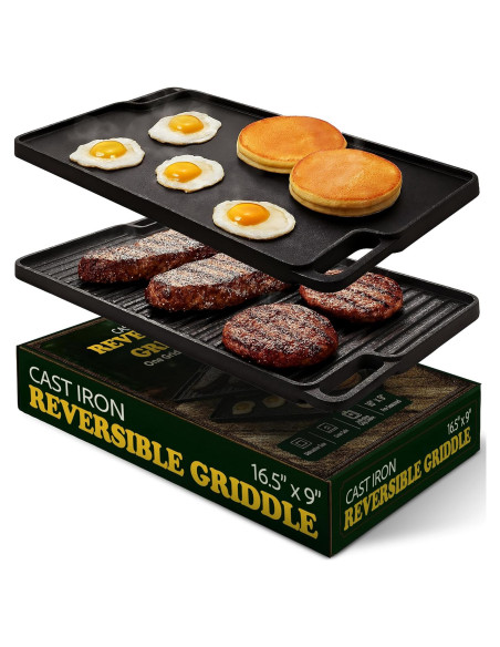 Plancha Reversible de Hierro Fundido Innovaciones Modernas 44.7x25.4cm