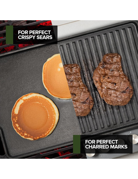 Plancha Reversible de Hierro Fundido Innovaciones Modernas 44.7x25.4cm