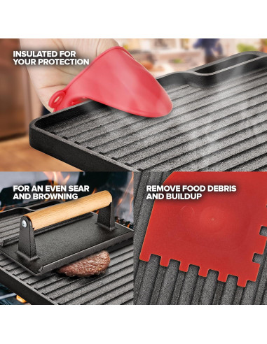 Plancha Reversible de Hierro Fundido Innovaciones Modernas 44.7x25.4cm