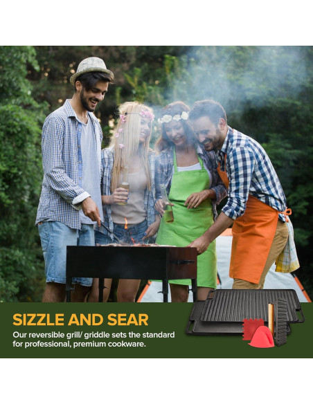 Plancha Reversible de Hierro Fundido Innovaciones Modernas 44.7x25.4cm