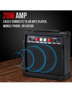Amplificador de guitarra eléctrica LyxPro AGL20 20W con jack y aux 2