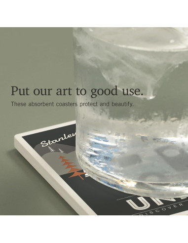 Juego de 4 Posavasos Cerámicos Lantern Press Stanley Idaho