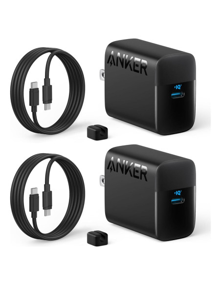Cargador USB-C Anker 45W Rápido con 2 Cables 1.5m Negro Cargador USB-C Anker 45W Rápido con 2 Cables 1.5m Negro