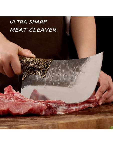 Cuchillo de Carnicero Purple Dragon 34cm Acero Alto Carbono