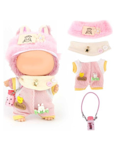 Conjunto de Ropa para Muñeca WALLFID 17cm 4 Piezas Rosa Dulce